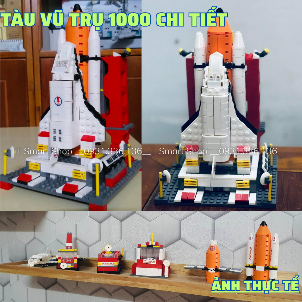 Bộ đồ chơi xếp hình tàu vũ trụ, lắp ráp mô hình tên lửa, tàu con thoi, xe tăng, máy bay - Đồ chơi thông minh cho bé trai