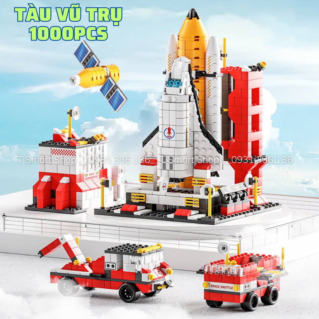Bộ đồ chơi xếp hình tàu vũ trụ, lắp ráp mô hình tên lửa, tàu con thoi, xe tăng, máy bay - Đồ chơi thông minh cho bé trai