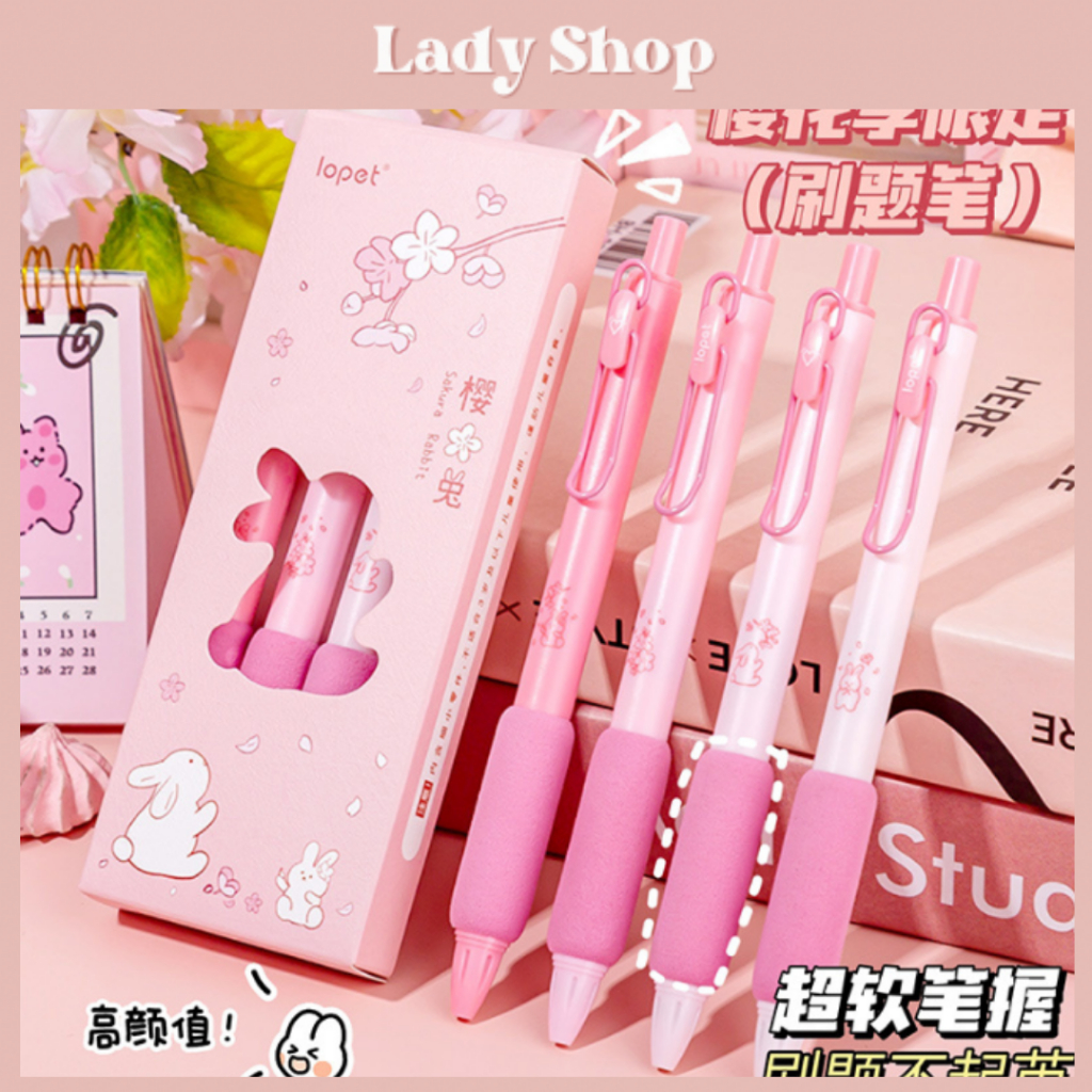 Set 4 Bút Bi Mực Gel 0.5mm Matcha Cà Phê Cực Xinh