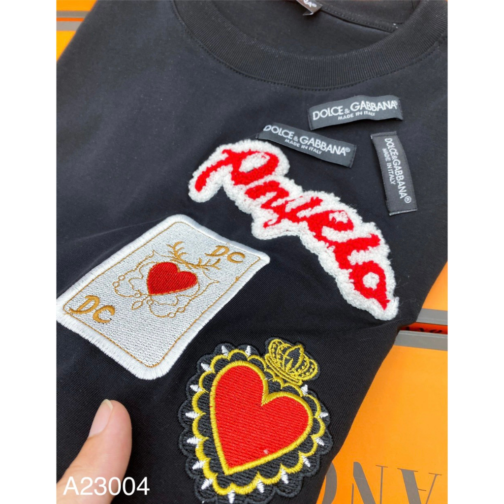 Áo Phông Nam Dolce Thêu Chữ Hàng Cao Cấp - Áo Thun Nam Dolce Logo Trái Tim Siêu Đẹp