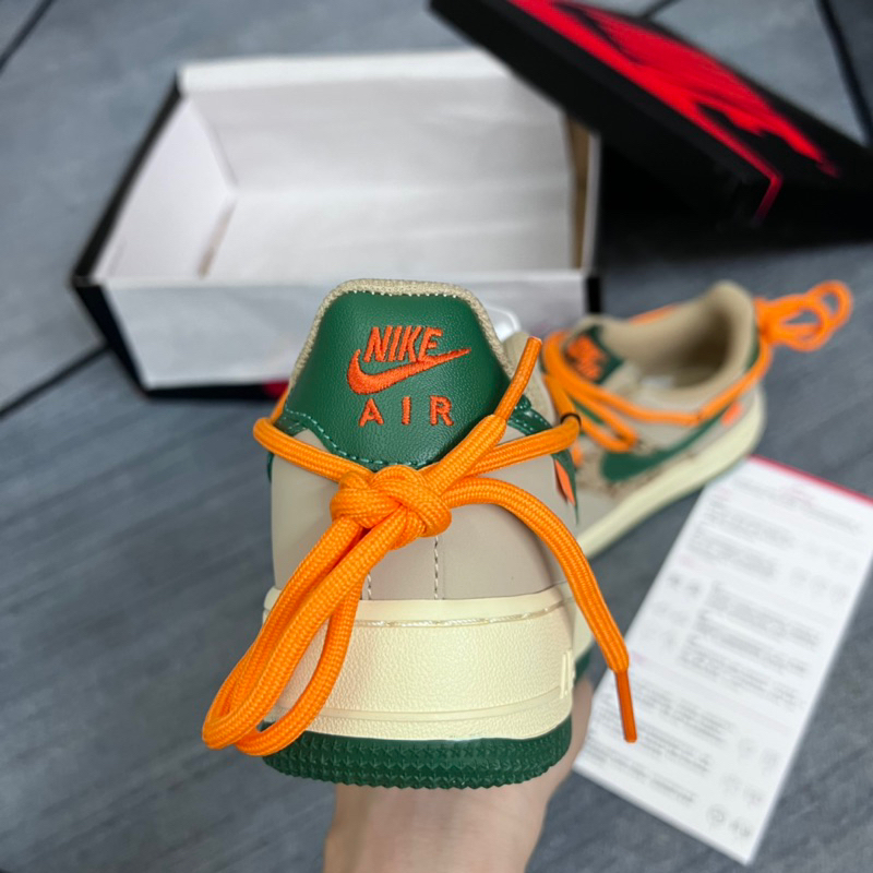 Giày AF1 Low Custom Guci Xám Xanh Lai Au