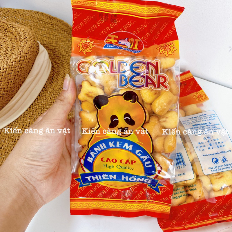 Bánh gấu nhân kem thiên hồng