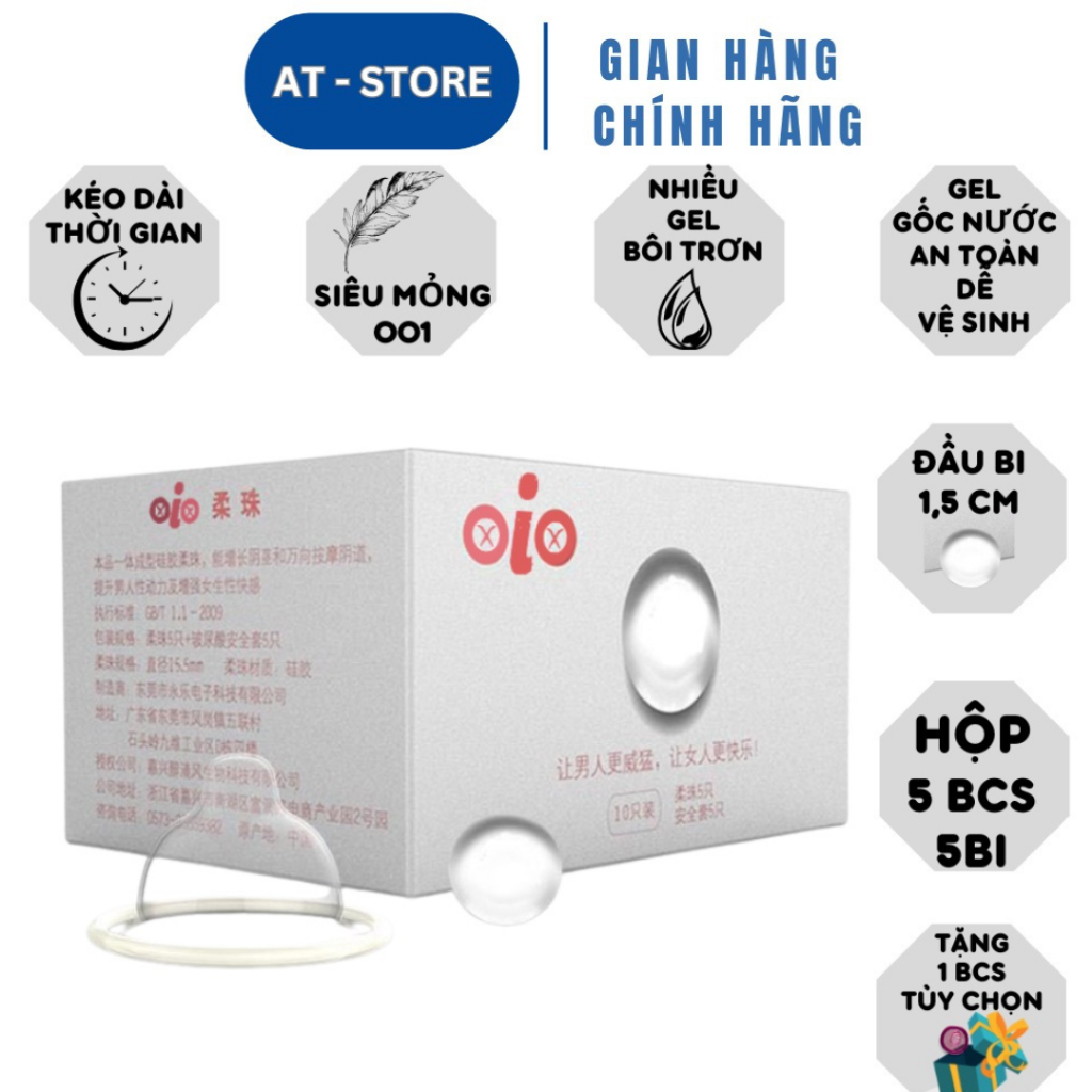 Bao cao su Bi OLO Trắng Soft Growth mỏng 1 BI TO hộp 5 bao .nhiều gel bôi trơn tăng chiều dài (Che tên sp)
