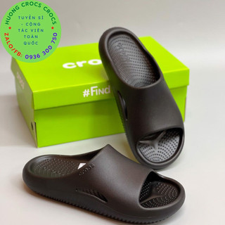 Dép lê crocs mellow slide cho cả nam và nữ màu đen, hàng chuẩn xịn, full box