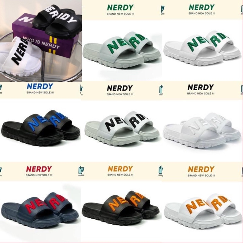Dép Nerdy quai ngang đế cao, dép quai Thêu nam nữ Nerdy - Covernat C độn đế full box