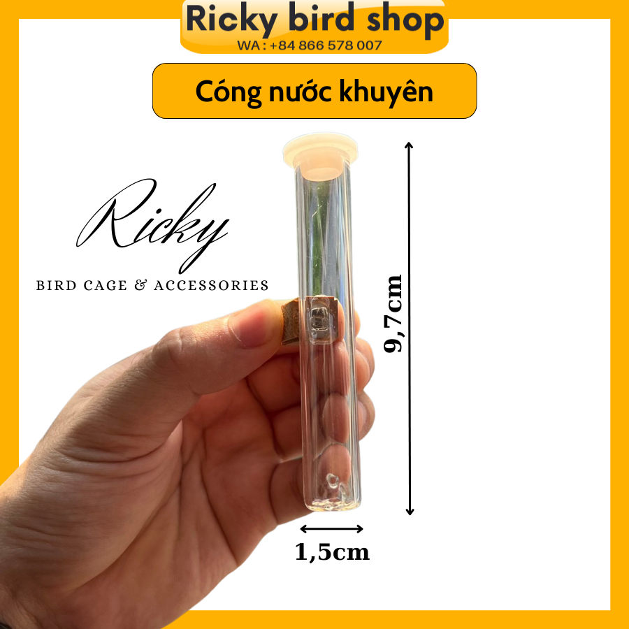 Cóng nước khuyên tàu cao cấp Ricky, cóng nước kèm nắp đậy và tai cóng tàu