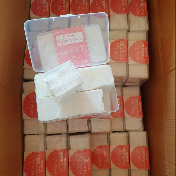 Bông Tẩy Trang Miniso,Bông Tẩy Trang 1000 Miếng,Bông Tẩy Trang Nhật Chính Hãng Hộp 475 - 1000 Miếng Đắp Tonner,Tẩy Trang