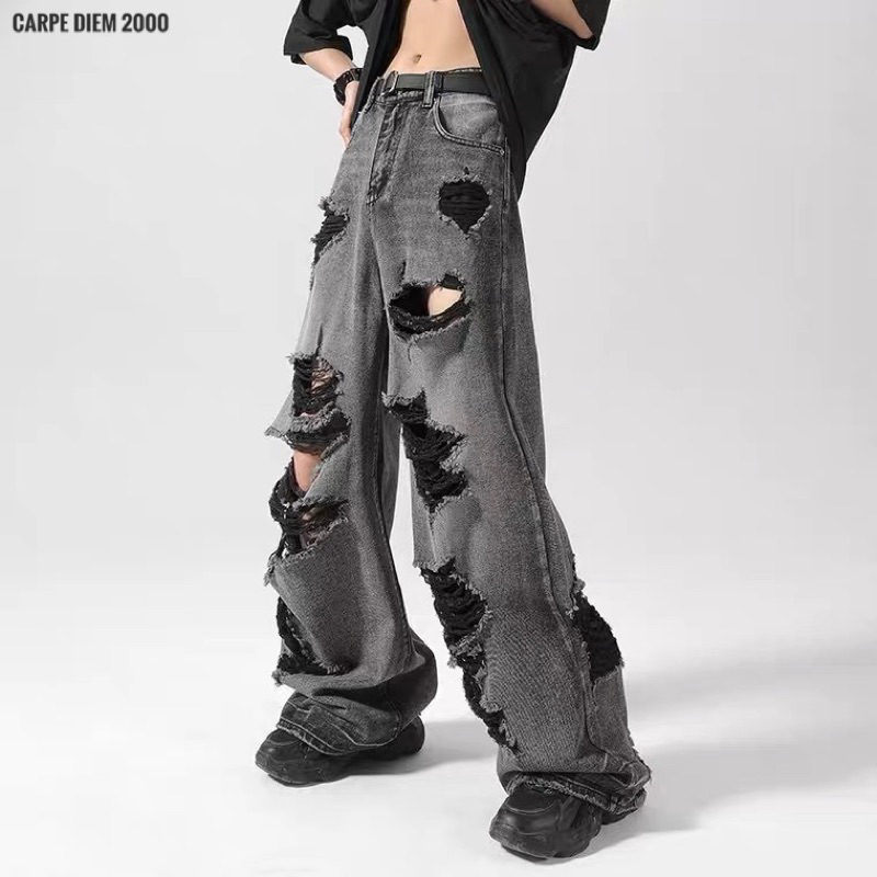 Gotham Ripped Jeans - Quần bò, quần jeans rách nhiều màu xám