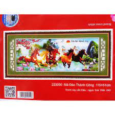 Tranh thêu chữ thập ngựa mã đáo thành công 222848 222952 223049 223050 223051 A1109