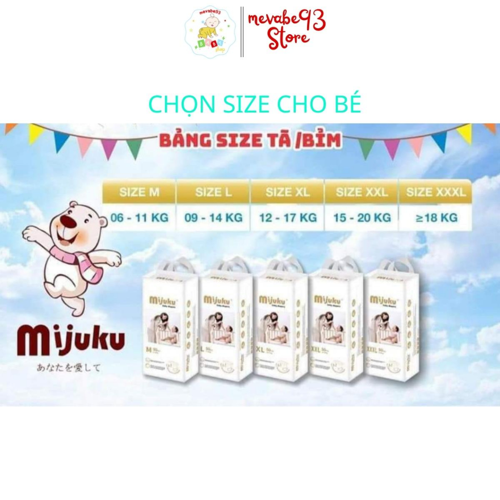 Bỉm Quần Mijuku Nội Địa Trung M50/L50/XL50/XXL50