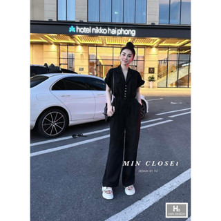 Jum đũi xước cổ V buộc dây eo