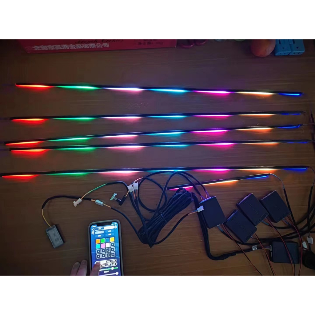 Led viền nội thất ô tô cao cấp V3 led hiệu ứng đổi màu và ma thật  tạo ra các  sóng ánh sáng đẹp mắt