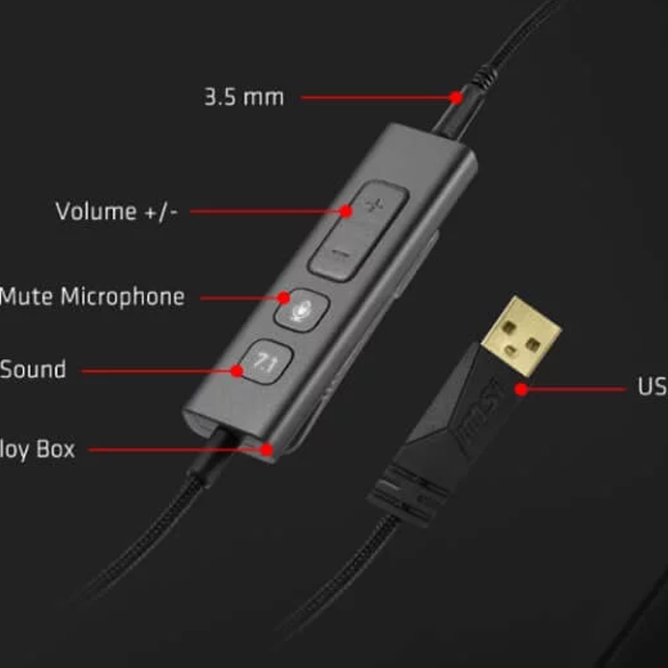 TAI NGHE GAMING CÓ DÂY MSI IMMERSE GH61  Hàng chính hãng BẢO HÀNH 3 THÁNG 1 ĐỔI 1