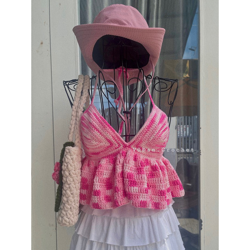 Áo Len Bèo 2 Dây Handmade