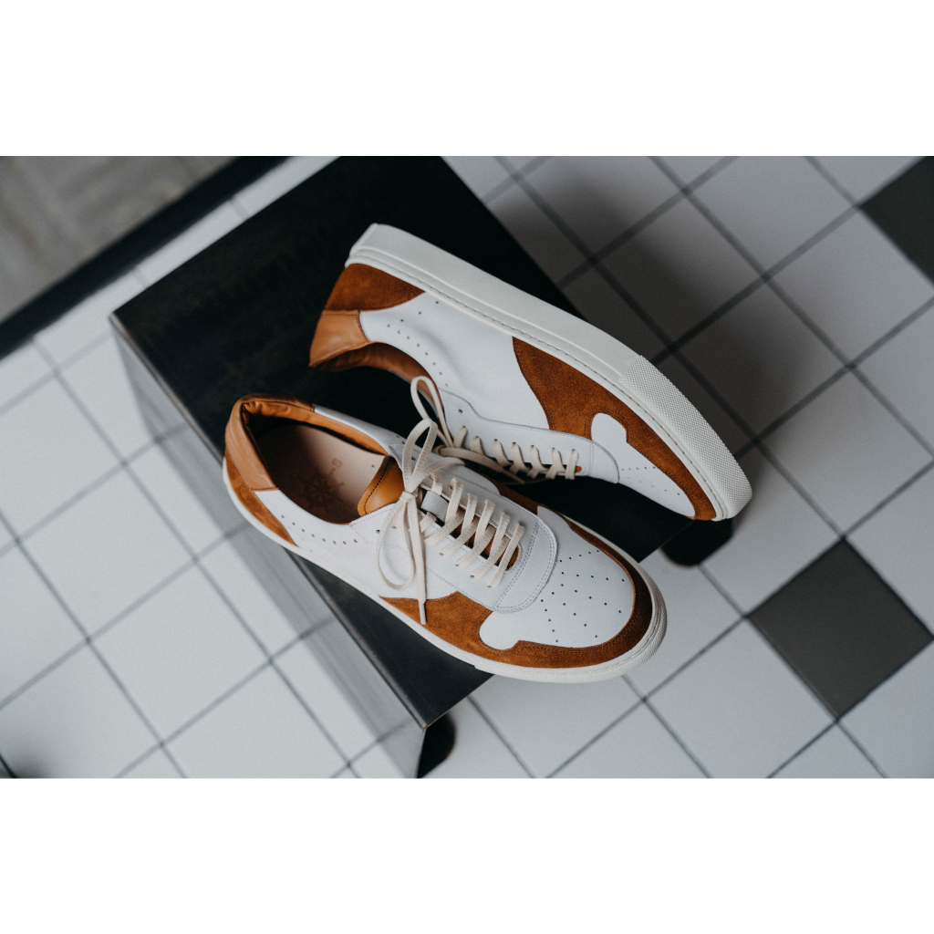 Giày sneaker nam thời trang trẻ trung chất liệu da bê nhập khẩu thương hiệu KNAR