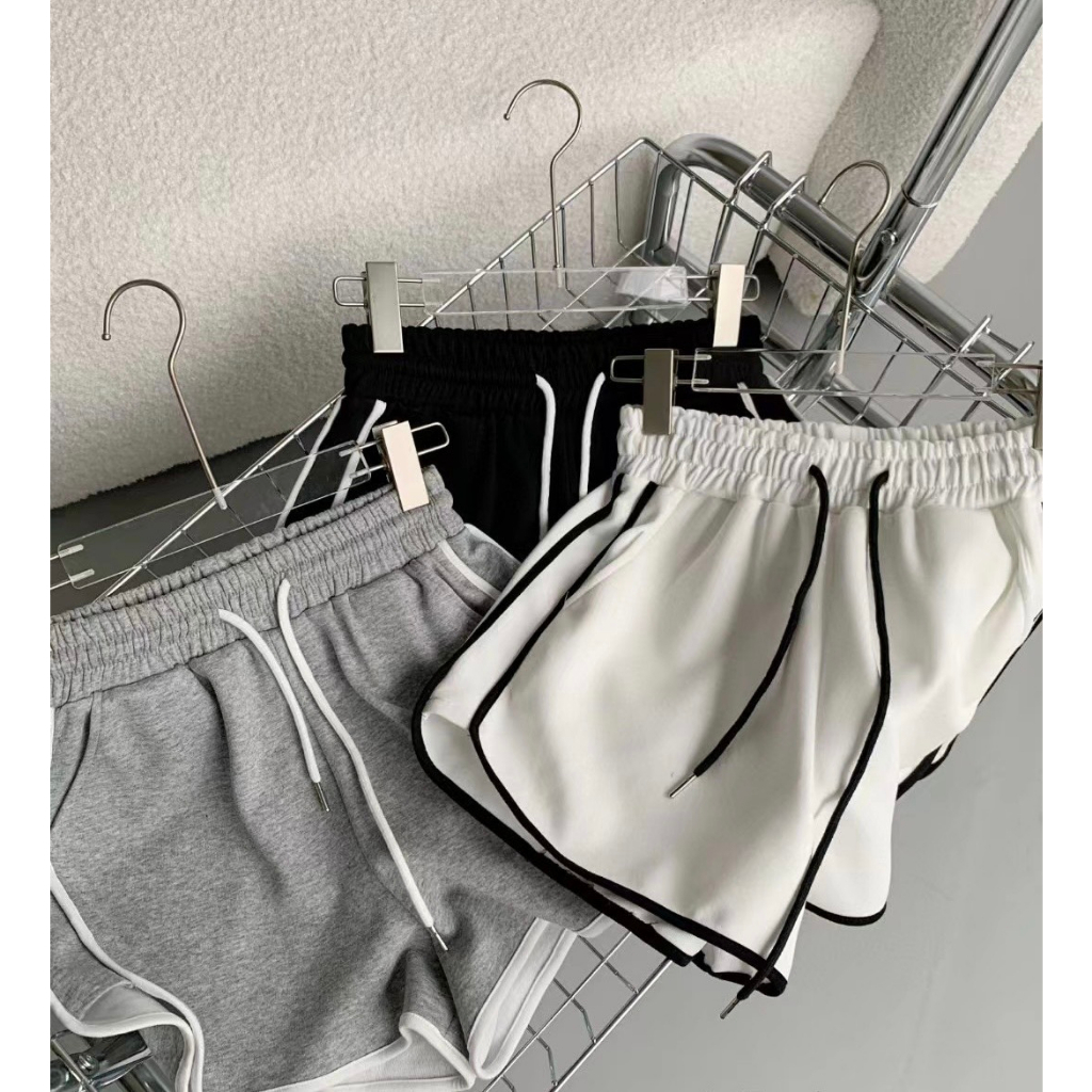 Quần đùi nữ, quần ống rộng mặc nhà, quần short thể thao kẻ viền chất da cá xịn mã SQ207 HMStyle