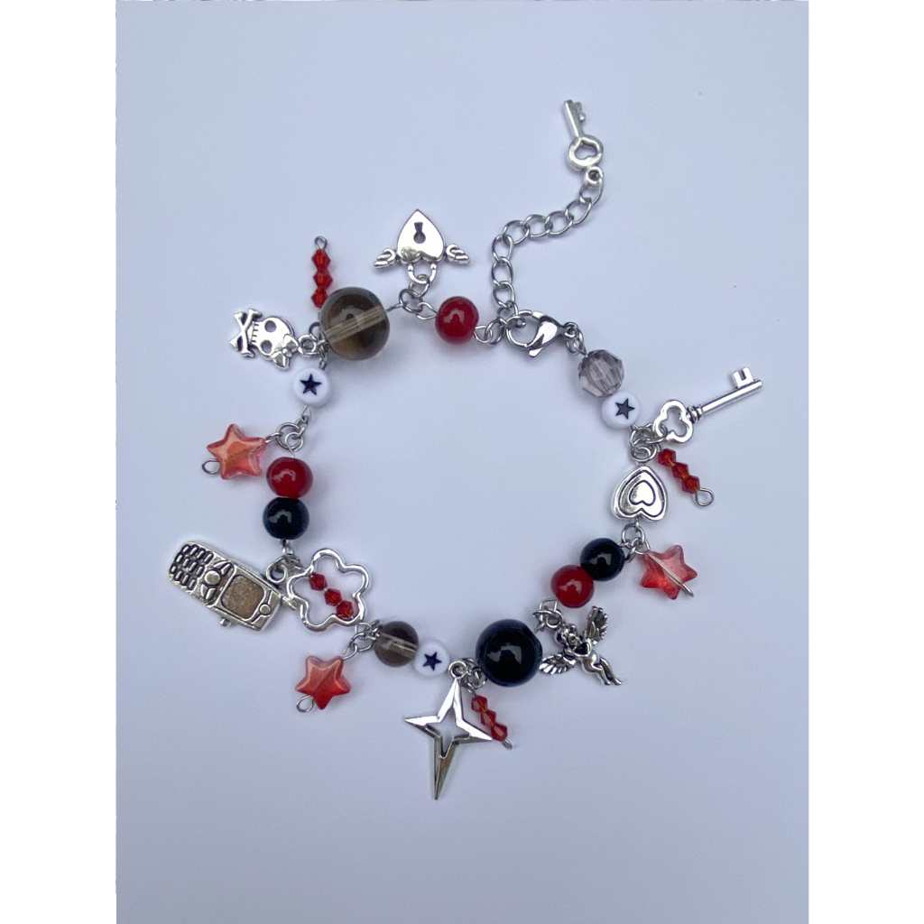 JOMÉ LONELY HEARTS CLUB BRACELET _Vòng tay handmade bằng thép không gỉ phong cách y2k