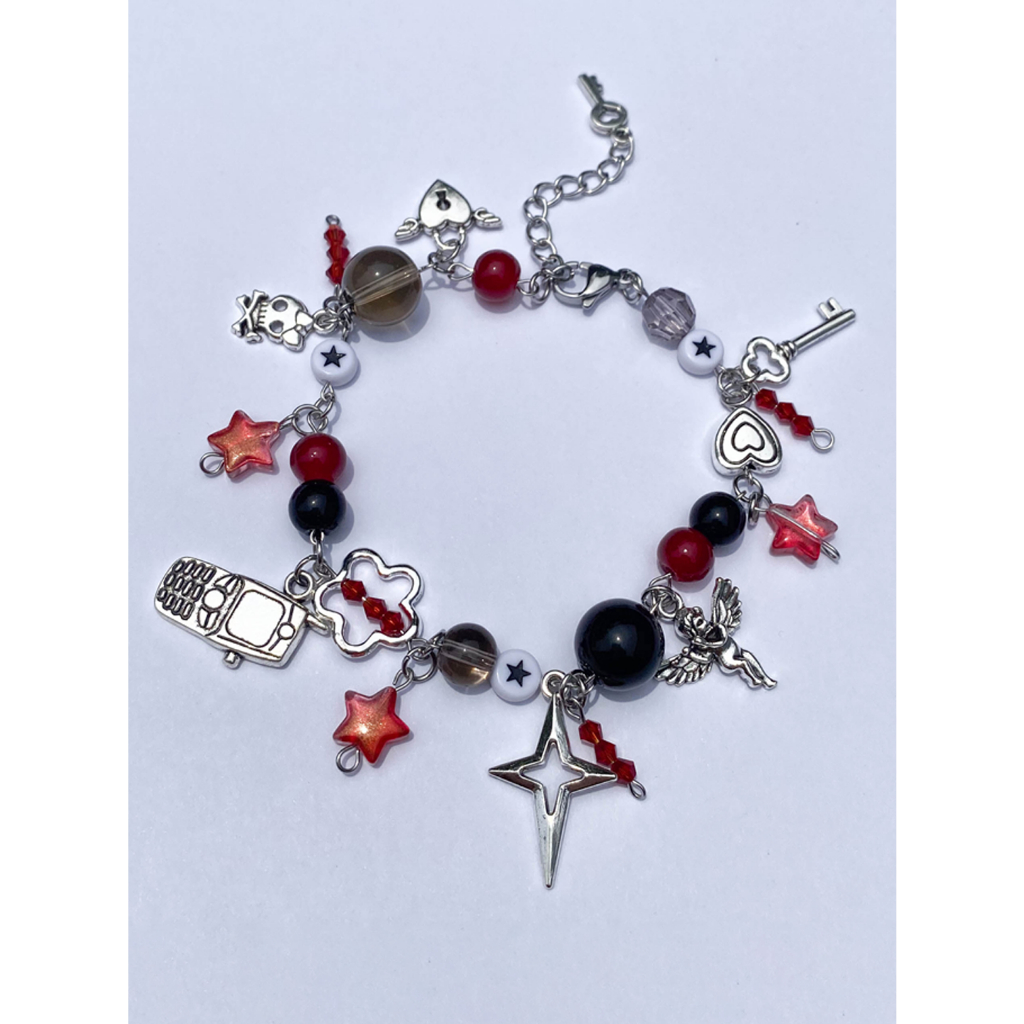 JOMÉ LONELY HEARTS CLUB BRACELET _Vòng tay handmade bằng thép không gỉ phong cách y2k