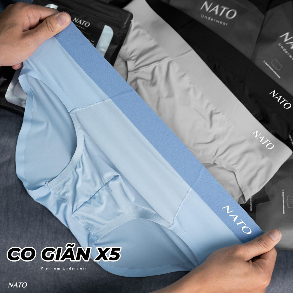 Quần Lót Nam PROFIT & SLIP Boxer Trơn Vải Lụa Băng Tự Nhiên Thun Lạnh Cao Cấp Màu Đen Xanh Xám Tam Giác Sịp Đùi NATO