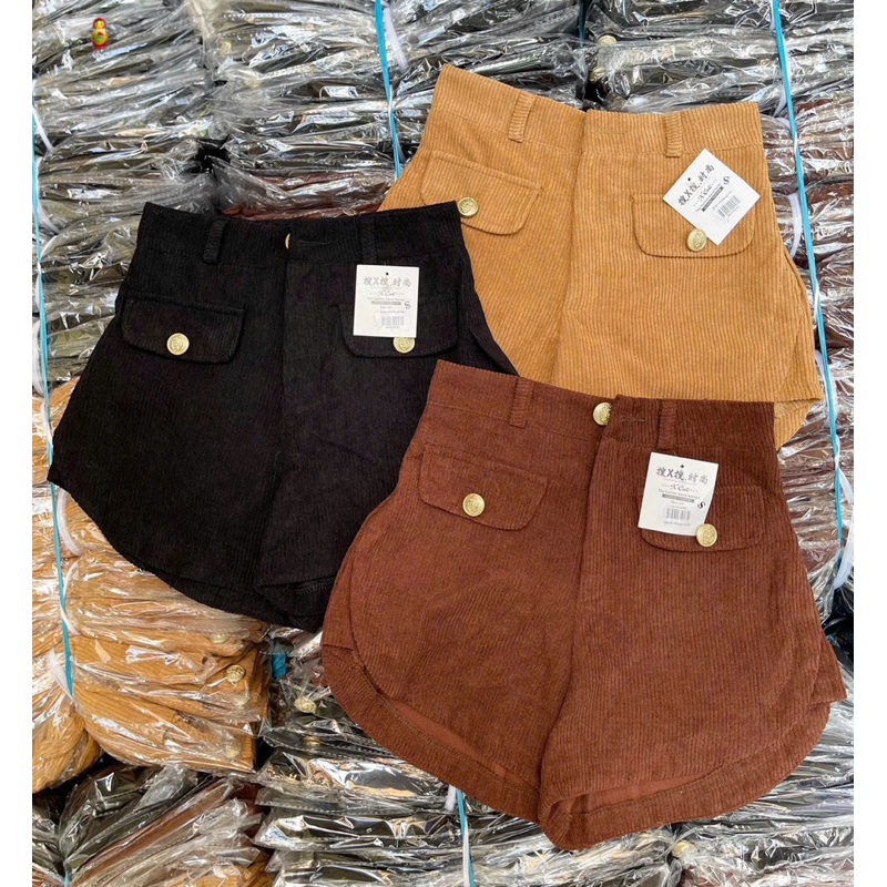 quần short nhung gân 2 túi trước câ tính