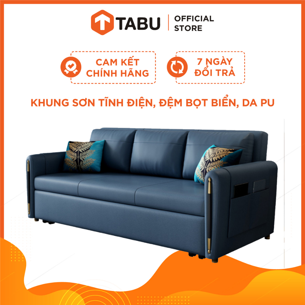 Giường sofa da gấp gọn thành ghế đa năng thông minh sang trọng tiện lợi tiết kiệm không gian - Tabu 