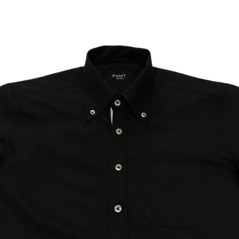 PHNT Oxford Shirt in Black with White Band