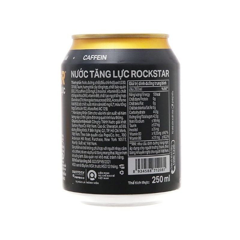 NƯỚC TĂNG LỰC ROCKSTAR - 250ml x 6 lon