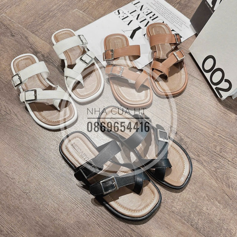 #Restock - Dép Kiểu Xỏ Ngón Phối Khoá Đế Lót 2 Lớp Mềm Êm