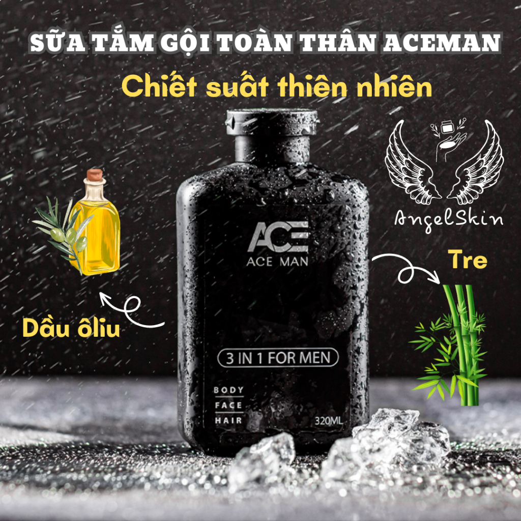 Sữa tắm gội toàn thân 3 in 1 ACEMAN 320 ML hương nước hoa cho nam giới | ANGELSKIN