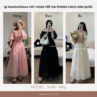 @hanhiwithlove - VÁY VOAN TRỄ VAI PHONG CÁCH HÀN QUỐC MẶC ĐƯỢC 2 KIỂU