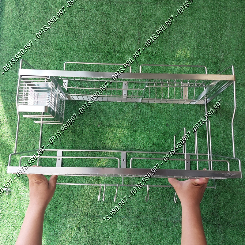 Kệ chén inox 304 đa năng treo tường - Kệ úp chén bát inox 304 đa năng KDN78