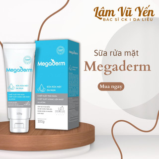 Sữa rửa mặt megaderm sữa rửa mặt da dầu mụn nhờn 100g - dr.lâm vũ yến