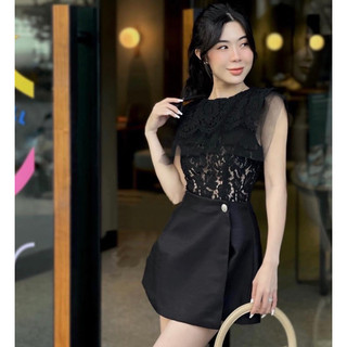 Set váy đen áo ren (kèm hình thật)