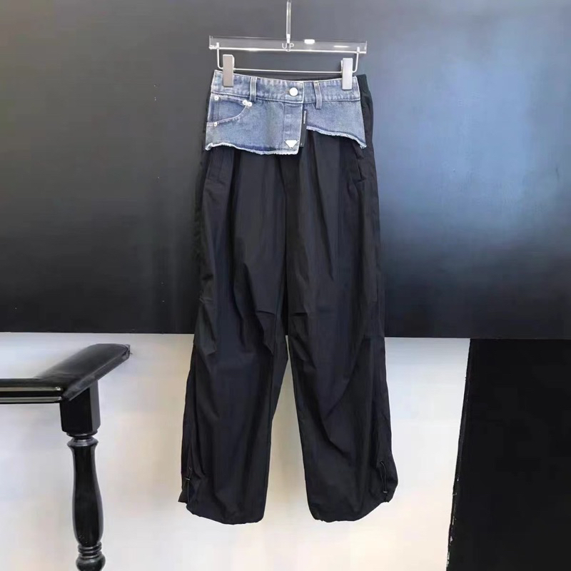 Quần chất gió thể thao pha cạp jeans hàng QCL1