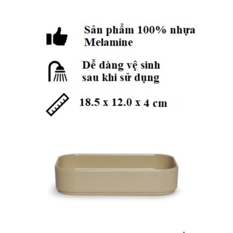 Khay chữ nhật đựng Sushi, BBQ nhựa Melamine màu Nâu