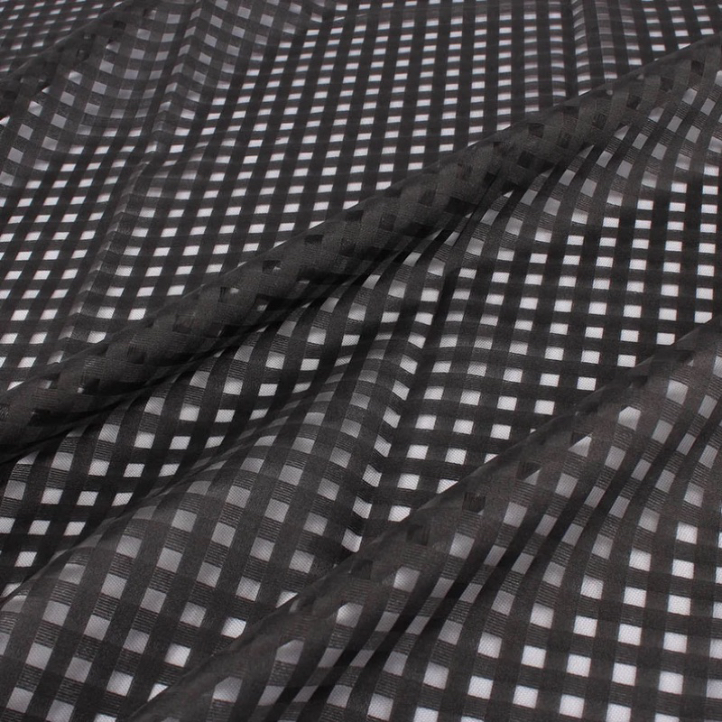 1M Vải Voan Organza Hoạ Tiết Caro May Váy Áo Kèm Vải Lót Lụa