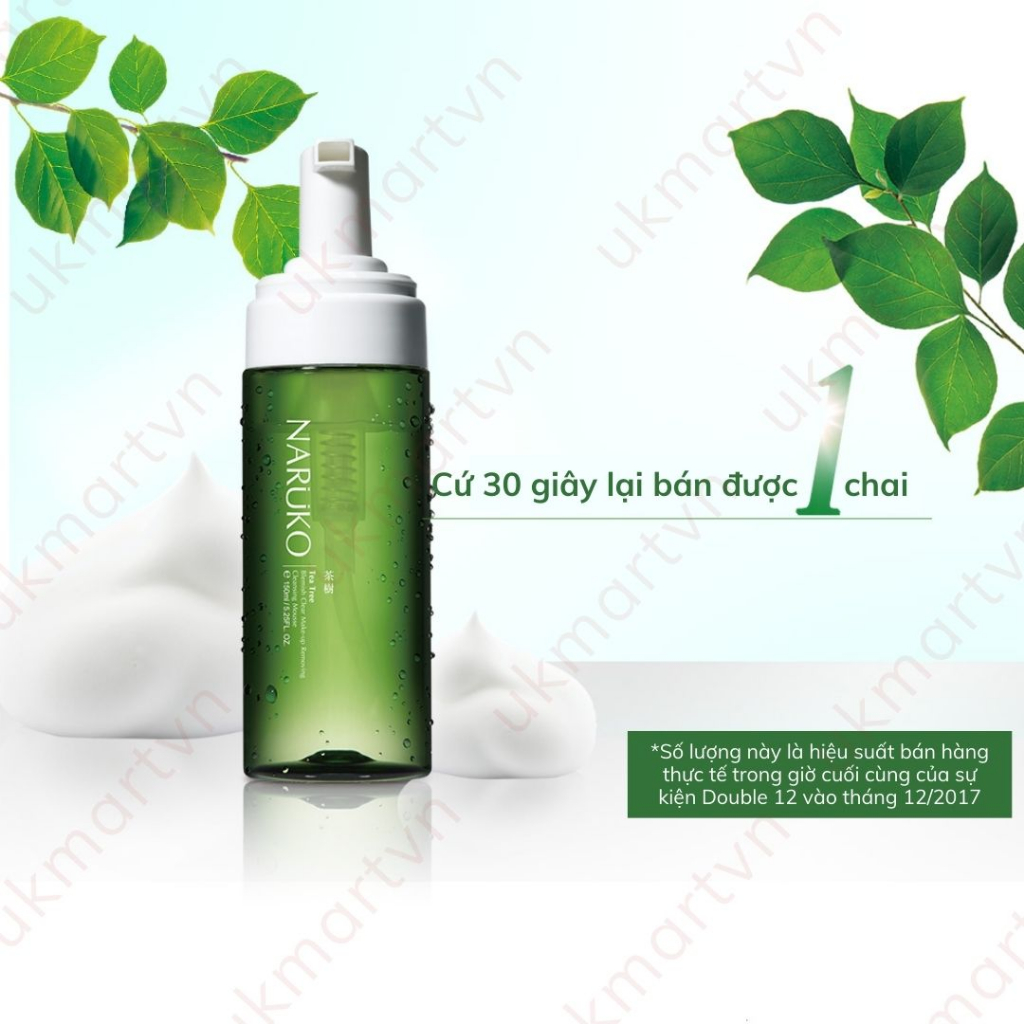 Nước Tẩy Trang Dạng Bọt Naruko Tràm Trà Tea Tree Blemish Clear Makeup Removing Cleansing Mousse 150 ml