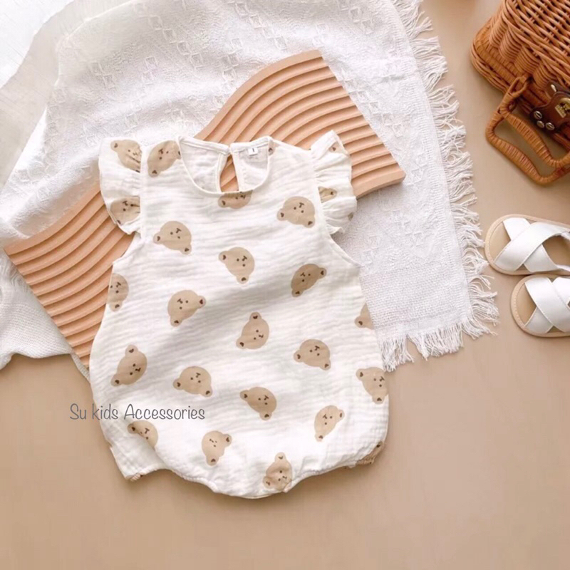 Body xô cánh tiên muslin mềm mát cho bé gái