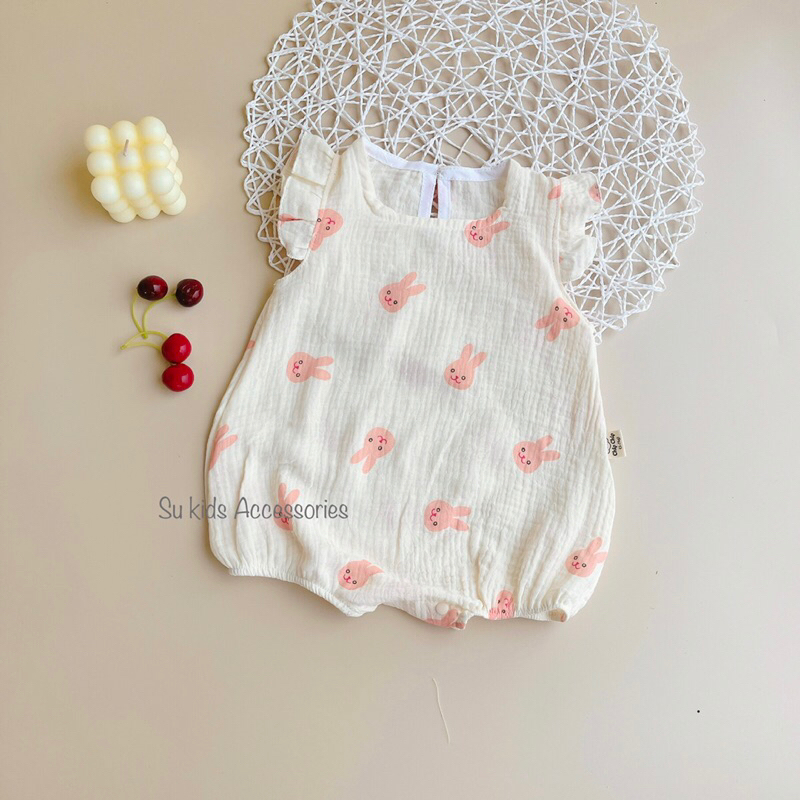 Body xô cánh tiên muslin mềm mát cho bé gái
