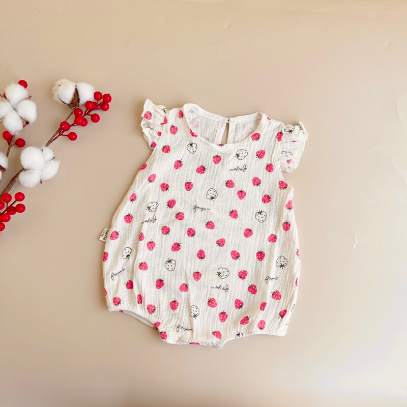 Body xô cánh tiên muslin mềm mát cho bé gái