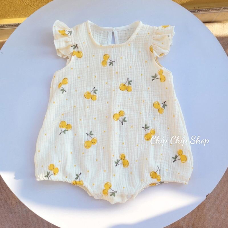 Body xô cánh tiên muslin mềm mát cho bé gái