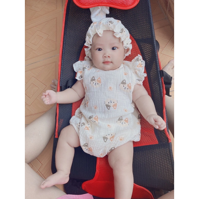 Body xô cánh tiên muslin mềm mát cho bé gái