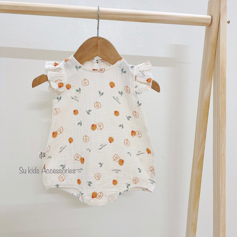 Body xô cánh tiên muslin mềm mát cho bé gái