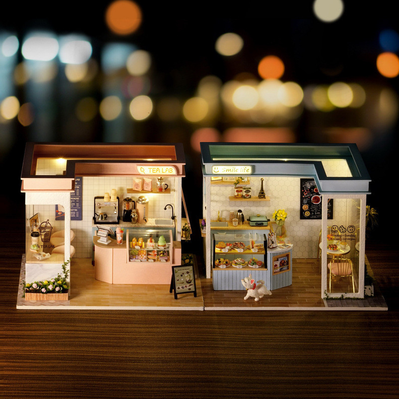 Mô hình Nhà Búp Bê DIY DOLL HOUSE - TIỆM TRÀ SỮA, FASTFOOD -C015, C016