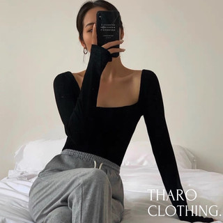Áo Nữ Tay Dài Cổ Vuông, Dáng Dài - phong.vn [AO00093]