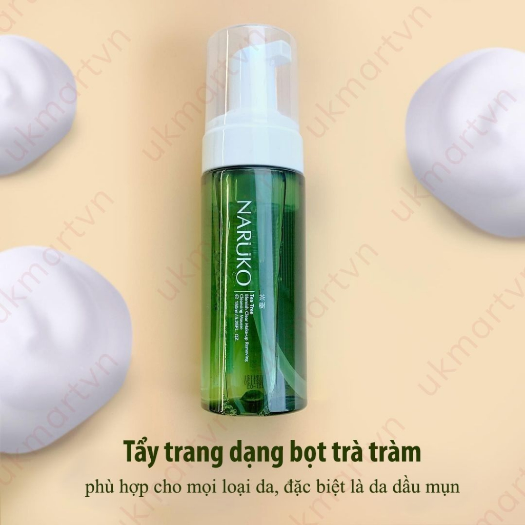 Nước Tẩy Trang Dạng Bọt Naruko Tràm Trà Tea Tree Blemish Clear Makeup Removing Cleansing Mousse 150 ml