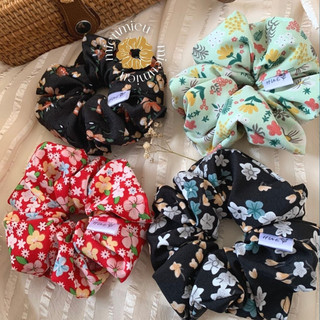 Cột tóc scrunchies handmade hoạ tiết hoa xinh xắn S1072