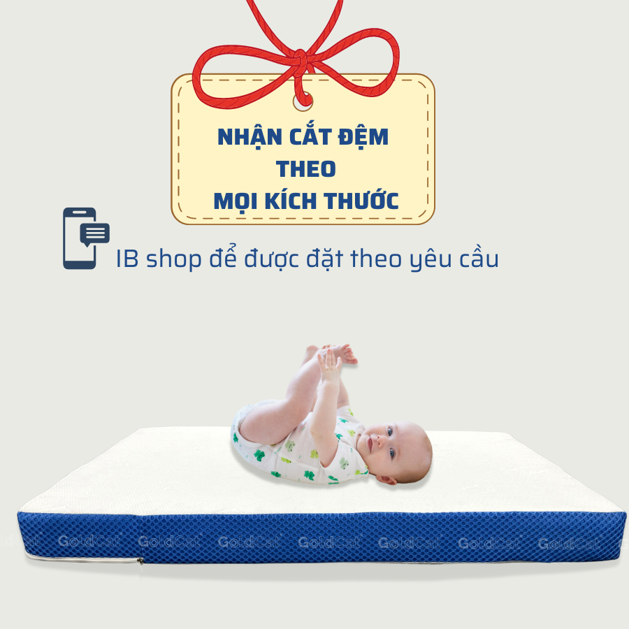 Đệm Cũi Cao Su Non Cho Bé Sơ Sinh GoldCat, Hỗ Trợ Phát Triển Xương Toàn Diện, Độ Dày 5cm, Đa Dạng Kích Thước.