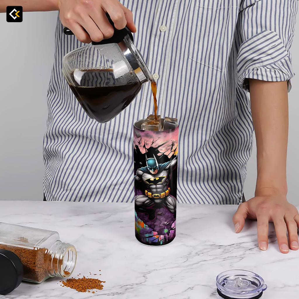 Bình Nước Batman - Bình Giữ Nhiệt Batman - Ly Giữ Nhiệt Batman 2 lớp thép không gỉ SUS304 - 600ml