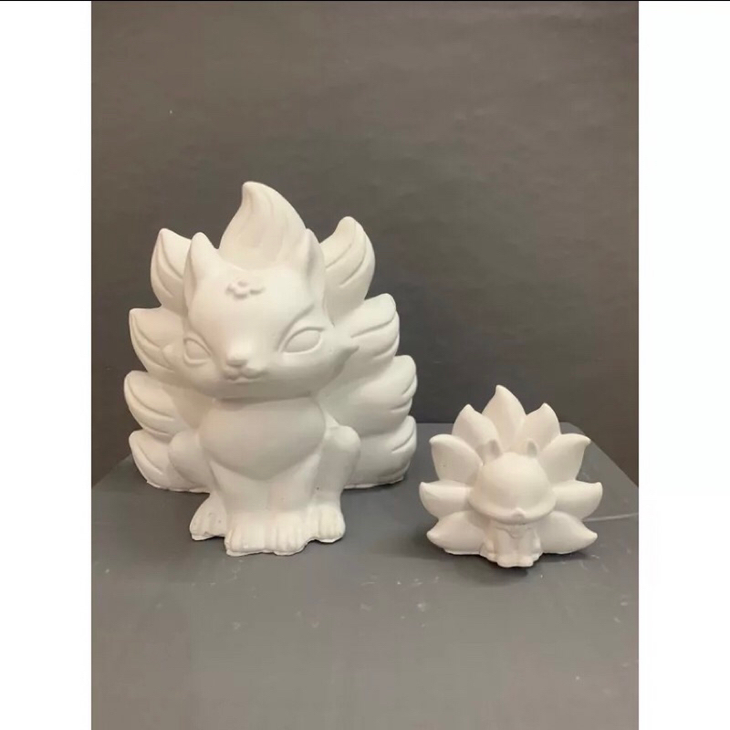 Tượng Hồ Ly tô màu thạch cao hottrend size lớn 20cm